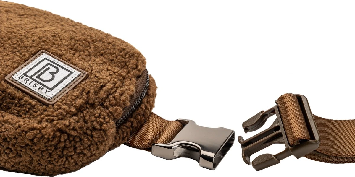 Brisby - Heuptas - Waistbag - Buideltasje - Festivaltas - Fleece - Teddy - Bruin 6 Brisby - Heuptas - Waistbag - Buideltasje - Festivaltas - Fleece - Teddy - Bruin - Afbeelding 4