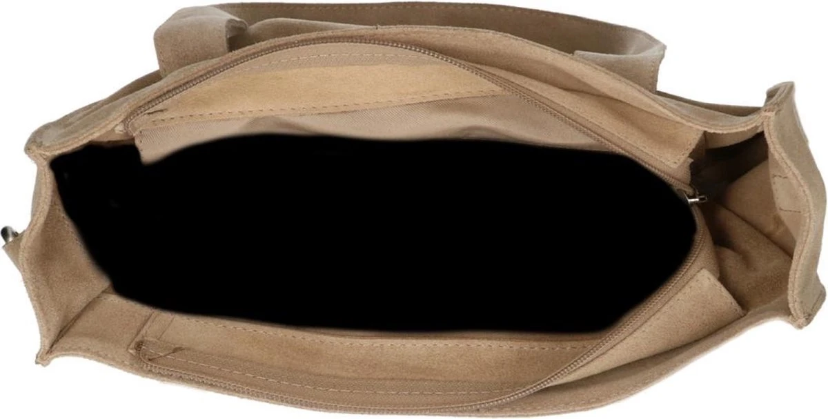 Manfield - Beige Suède Shopper 7 Manfield - Beige Suède Shopper - Afbeelding 5