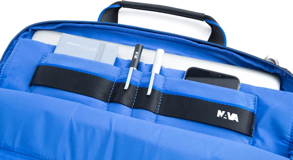 Nava Design Cross Briefcase Slim Schoudertas 15.6'' Black/Blue 7 Nava Design Cross Briefcase Slim Schoudertas 15.6'' Black/Blue - Afbeelding 5