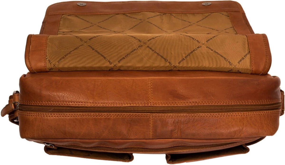 Chesterfield Schoudertas Met Overslag 15.6'' Cairns Cognac 6 Chesterfield Schoudertas Met Overslag 15.6'' Cairns Cognac - Afbeelding 4