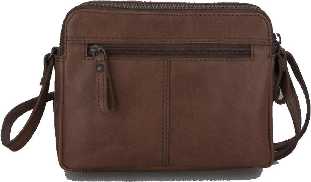 Spikes En Sparrow Compacte Schoudertas 2 Topzip Donker Bruin 4 Spikes En Sparrow Compacte Schoudertas 2 Topzip Donker Bruin - Afbeelding 2