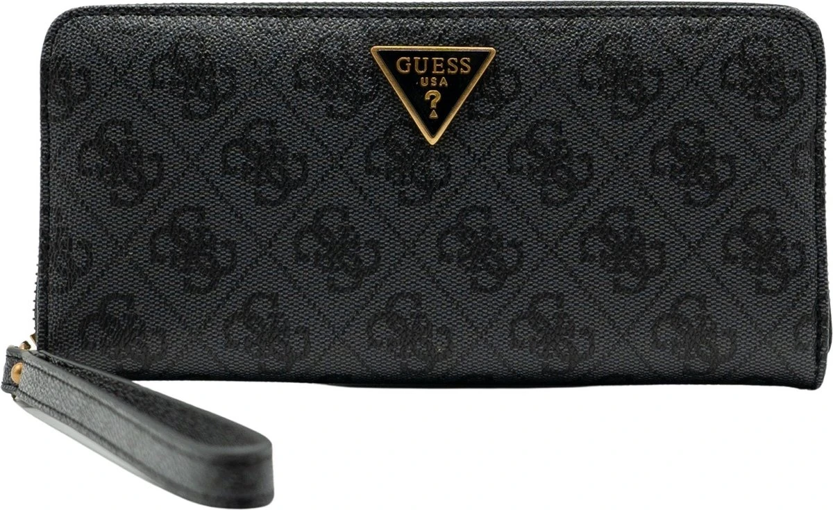 Guess Alexie SLG Large Zip Around Dames Portemonnee - Coal Logo 3 Guess Alexie SLG Large Zip Around Dames Portemonnee - Coal Logo