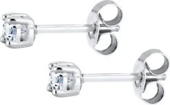 Elli PREMIUM Dames Oorbellen Dames Basic Stud Diamant (0.12 Ct.) In 925 Sterling Zilver -Liora Luxe Winkel 1200x738 2