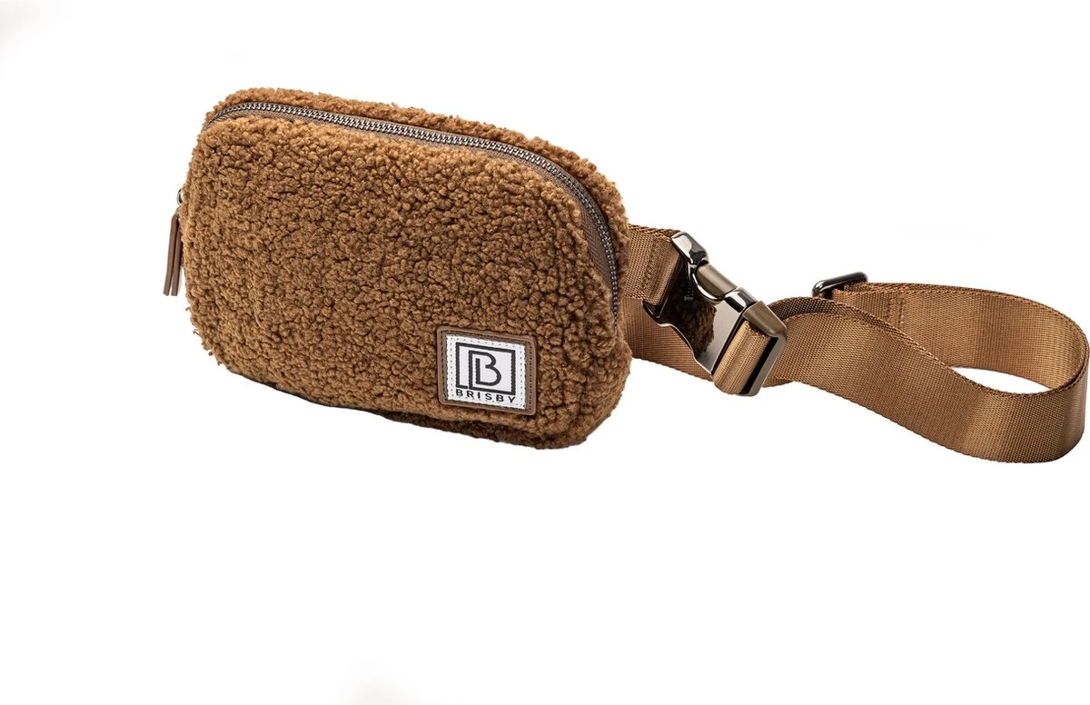 Brisby - Heuptas - Waistbag - Buideltasje - Festivaltas - Fleece - Teddy - Bruin 4 Brisby - Heuptas - Waistbag - Buideltasje - Festivaltas - Fleece - Teddy - Bruin - Afbeelding 2