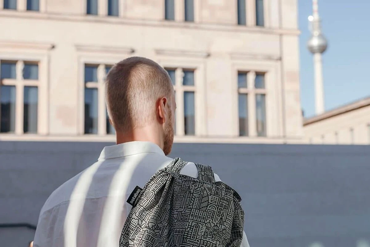 Notabag Rugzak / Shopper Hello World Grijs/Zwart 15 Notabag Rugzak / Shopper Hello World Grijs/Zwart - Afbeelding 13