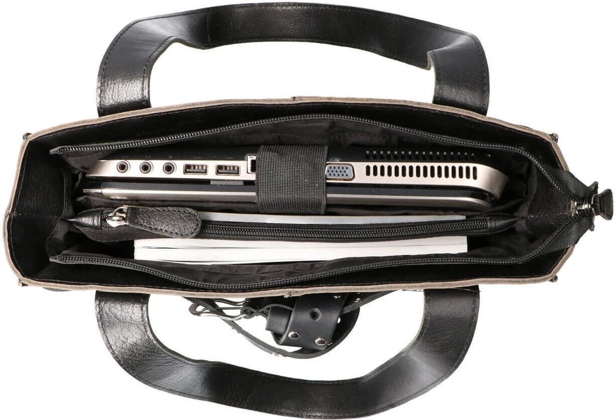 Revival By Leather Design Shopper Italia Zwart 6 Revival By Leather Design Shopper Italia Zwart - Afbeelding 4