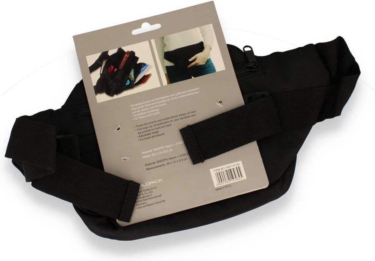 Worldpack Heuptas Zwart 4 Worldpack Heuptas Zwart - Afbeelding 2