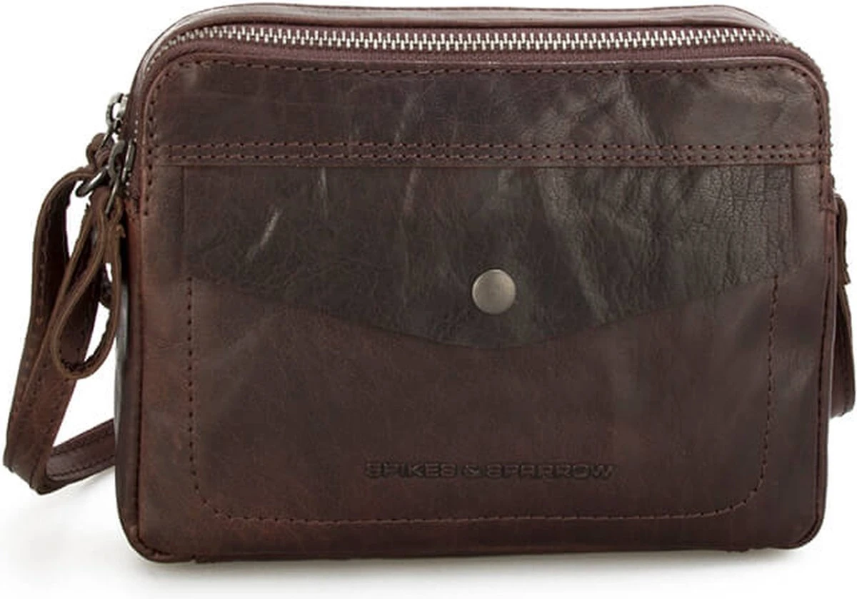 Spikes En Sparrow Compacte Schoudertas 2 Topzip Donker Bruin 9 Spikes En Sparrow Compacte Schoudertas 2 Topzip Donker Bruin - Afbeelding 7