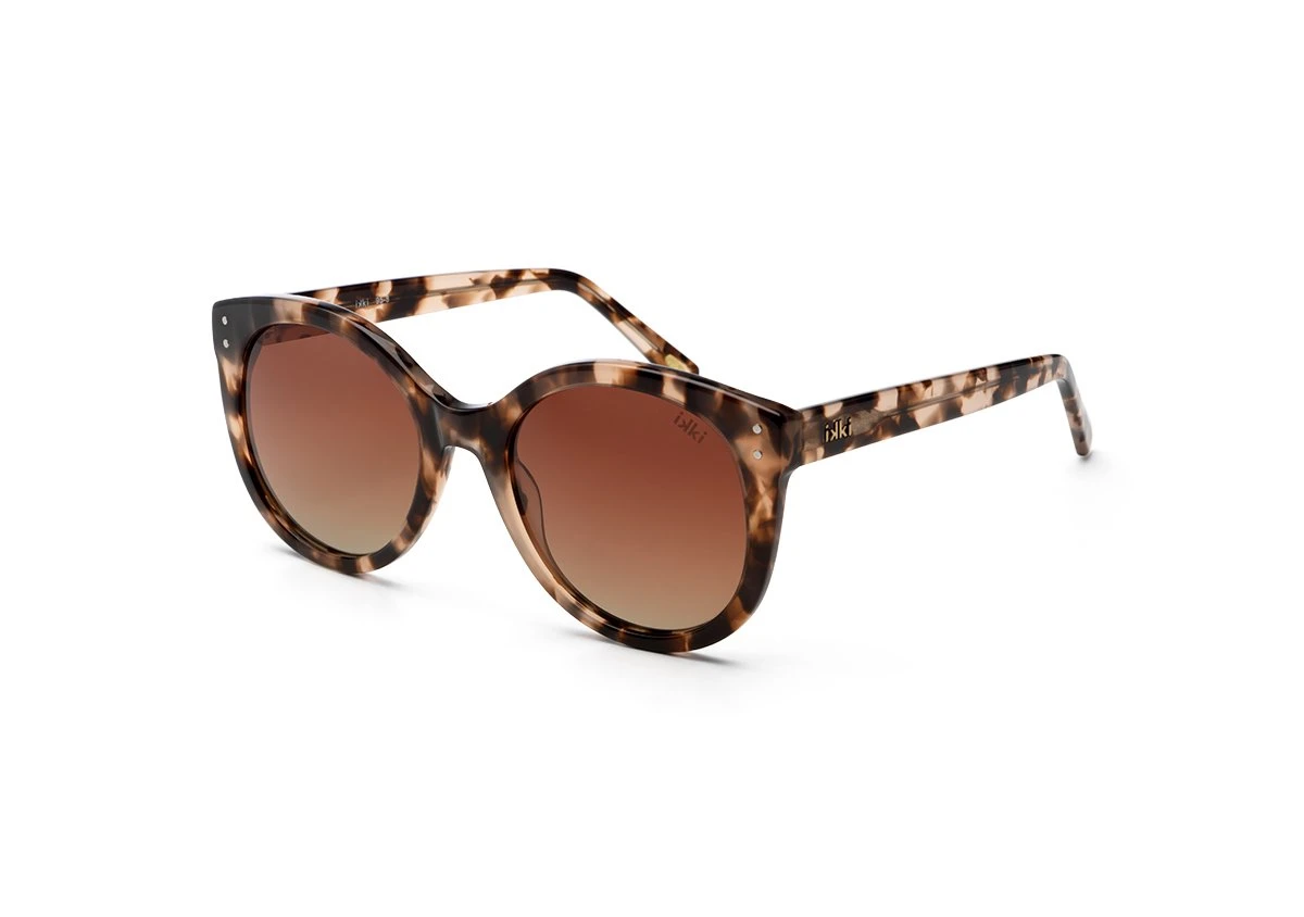 IKKI QUINN 95-8 Dames Zonnebril - Handgemaakt - Plantaardig Acetaat - Gepolariseerd - Transparant Roze Turtle 4 IKKI QUINN 95-8 Dames Zonnebril - Handgemaakt - Plantaardig Acetaat - Gepolariseerd - Transparant Roze Turtle - Afbeelding 2