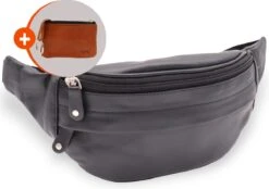 Safekeepers Heuptas - Heuptasje Dames - Heuptasjes Heren - Lerenheuptasje - Leer - Zwart
