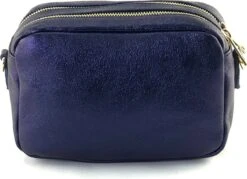 Jozemiek BRYAN Metallic Bag - Schoudertas - Echt Leer - Dark Blue
