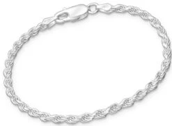 Joy|S - Zilveren Armband - Rope Chain Schakel - 18.75 Cm / 3.5 Mm