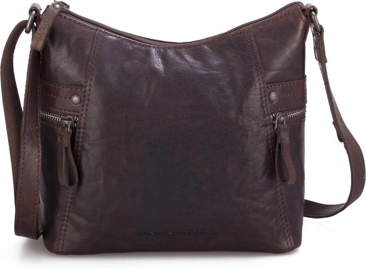 Spikes & Sparrow Crossbody Schoudertas Donker Bruin 3 Spikes & Sparrow Crossbody Schoudertas Donker Bruin
