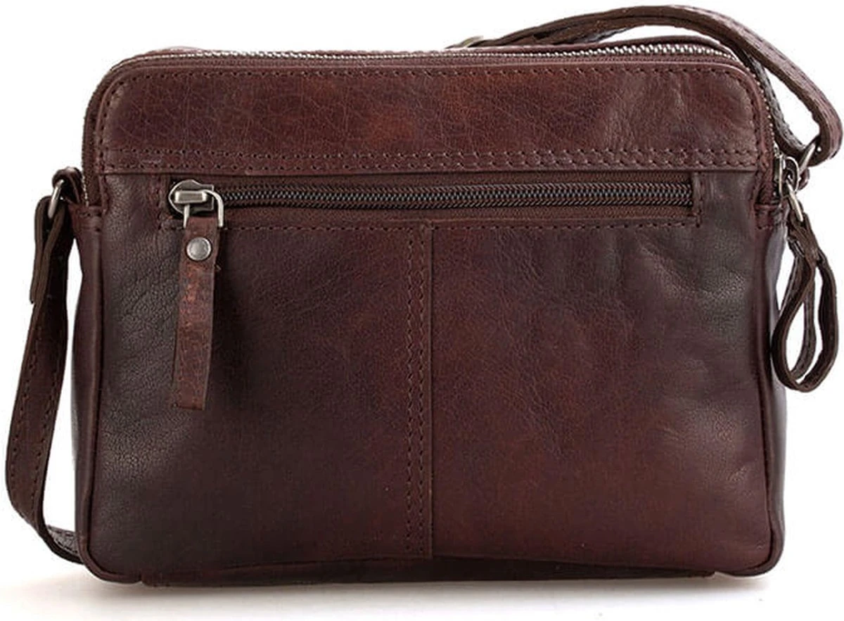 Spikes En Sparrow Compacte Schoudertas 2 Topzip Donker Bruin 6 Spikes En Sparrow Compacte Schoudertas 2 Topzip Donker Bruin - Afbeelding 4