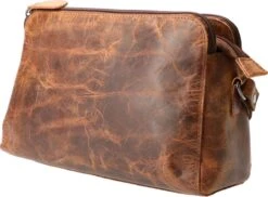 Leather Design Schoudertas Hunter Bruin -Liora Luxe Winkel 1200x885