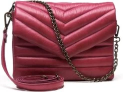 Chabo Bags - Venice Handbag - Leer - Schoudertas - Handtas - Crossover - Roze