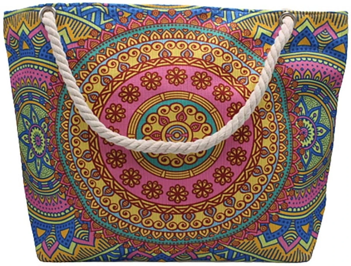 Strandtas Shopper Weekendtas Met Rits Multi Roze 6 Strandtas Shopper Weekendtas Met Rits Multi Roze - Afbeelding 4