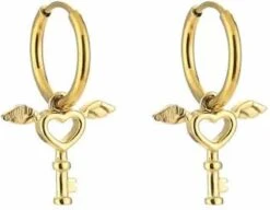 Michelle Bijoux Oorhangers Hart Vleugels Zilver -Liora Luxe Winkel 1200x932 1