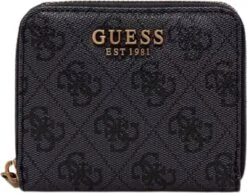 Guess Alexie SLG Small Zip Around Dames Portemonnee - Coal Logo