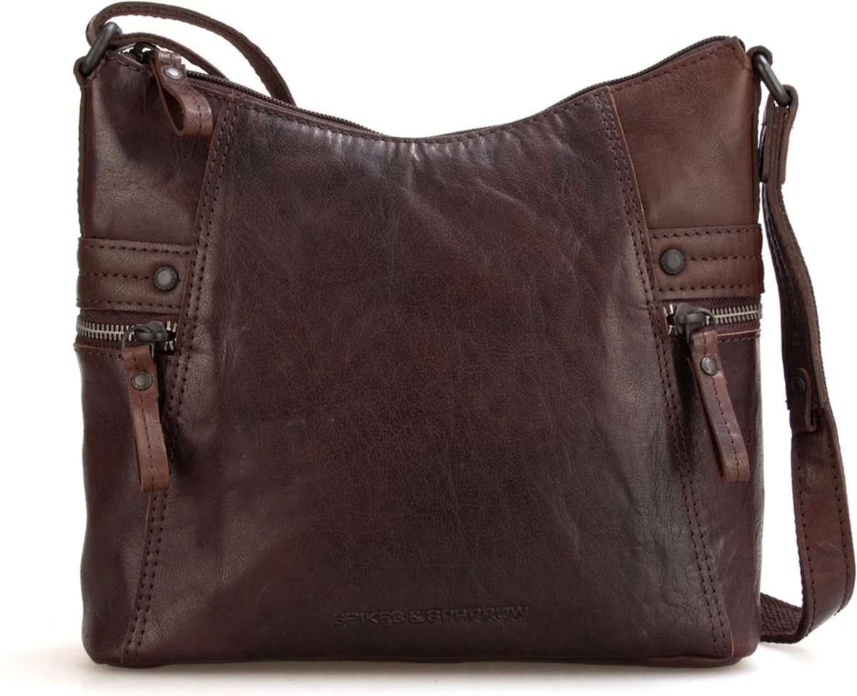 Spikes & Sparrow Crossbody Schoudertas Donker Bruin 10 Spikes & Sparrow Crossbody Schoudertas Donker Bruin - Afbeelding 8