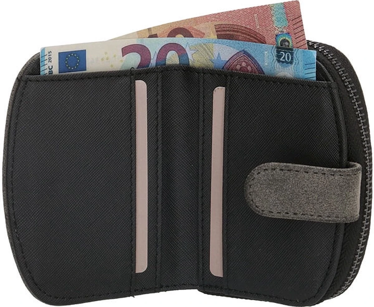 Beagles Compacte Portemonnee Meanos Zwart 5 Beagles Compacte Portemonnee Meanos Zwart - Afbeelding 3