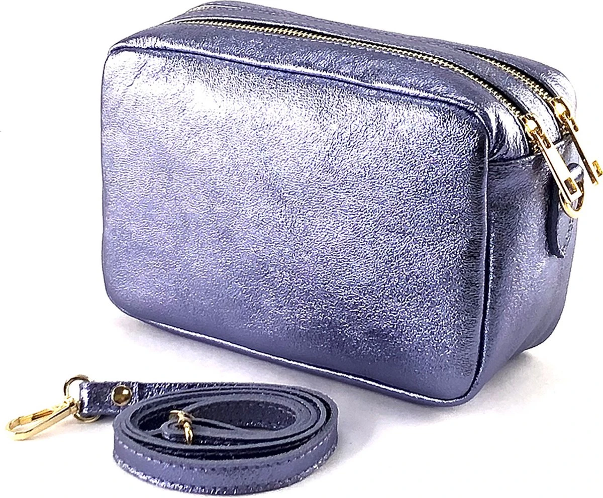 Jozemiek BRYAN Metallic Bag - Schoudertas - Echt Leer - Lila 4 Jozemiek BRYAN Metallic Bag - Schoudertas - Echt Leer - Lila - Afbeelding 2