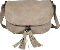 Flora&Co - Paris - Crossbody Tas Met Flap - Handig Opbergvak In Flap - Soft - Beige Taupe