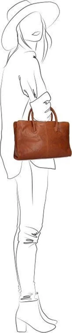 Manfield - Bruine Cognac Handtas -Liora Luxe Winkel 262x1200