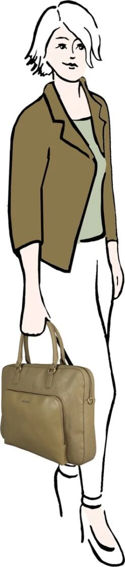 Amelie Laptopbag (khaki Groen) -Liora Luxe Winkel 265x1200