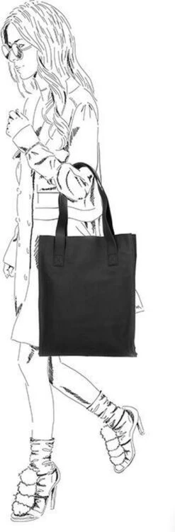 Sacha - Zwarte Leren Shopper Met Laptopvak 13 Sacha - Zwarte Leren Shopper Met Laptopvak -Liora Luxe Winkel 395x1200