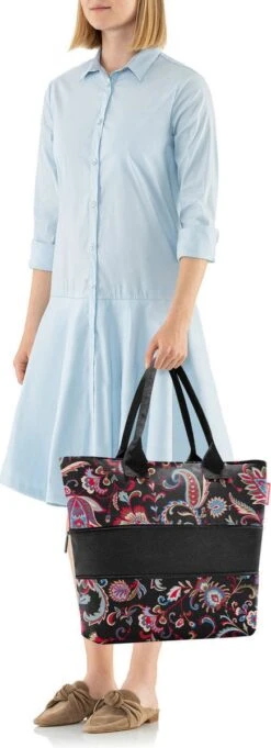 Reisenthel Shopper E1 Shopper Schoudertas - 12L - Paisley Zwart -Liora Luxe Winkel 435x1200