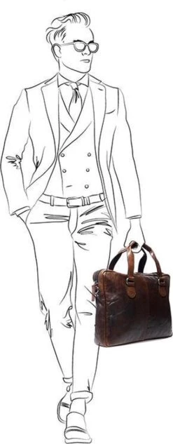 Manfield - Bruine Laptoptas Leer -Liora Luxe Winkel 468x1200