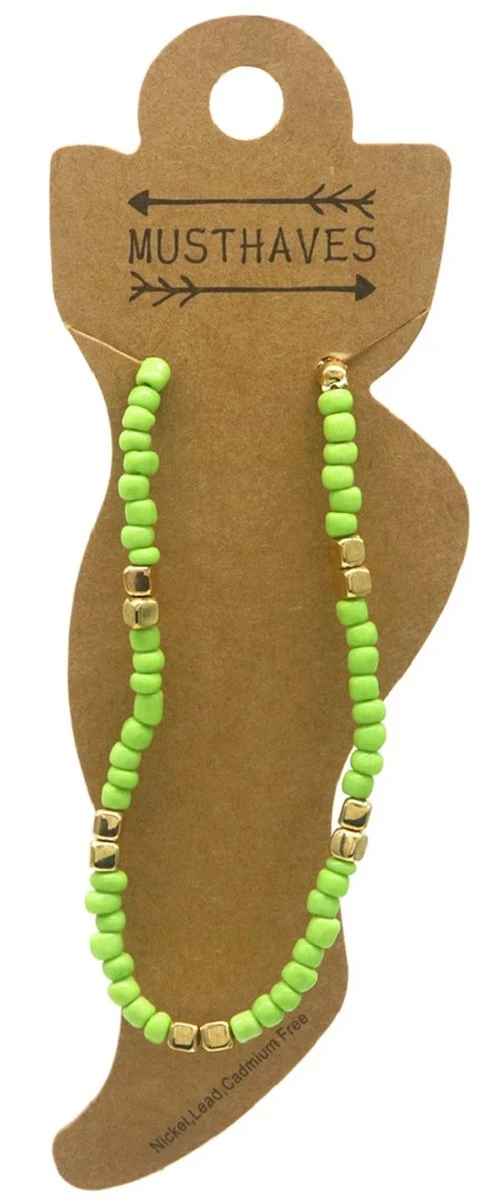 Enkelbandje Met Glaskralen - Anklet - Lengte 25-30 Cm - Lichtgroen 4 Enkelbandje Met Glaskralen - Anklet - Lengte 25-30 Cm - Lichtgroen - Afbeelding 2