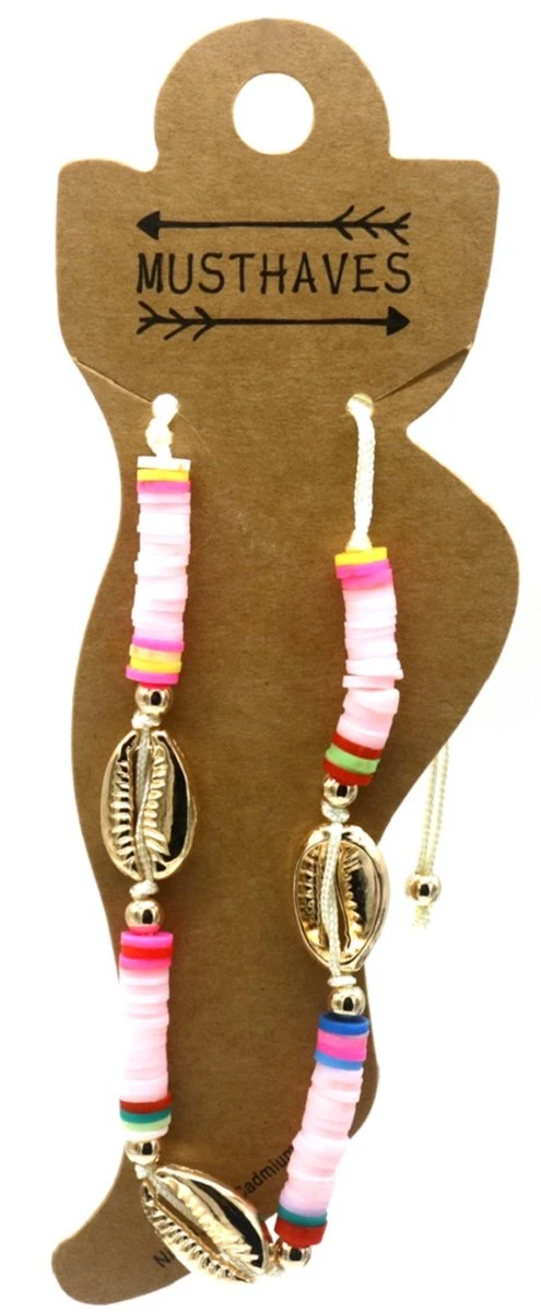 Enkelbandje Kralen En Schelp - Anklet - Lengte Verstelbaar - Lichtroze 4 Enkelbandje Kralen En Schelp - Anklet - Lengte Verstelbaar - Lichtroze - Afbeelding 2