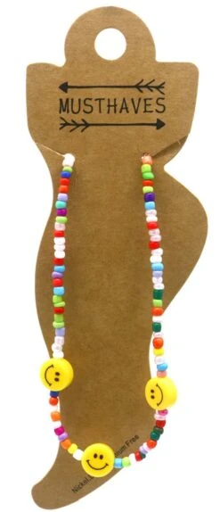 Enkelbandje Met Kralen - Smileys - Anklet - Lengte 25-30 Cm -Liora Luxe Winkel 516x1200