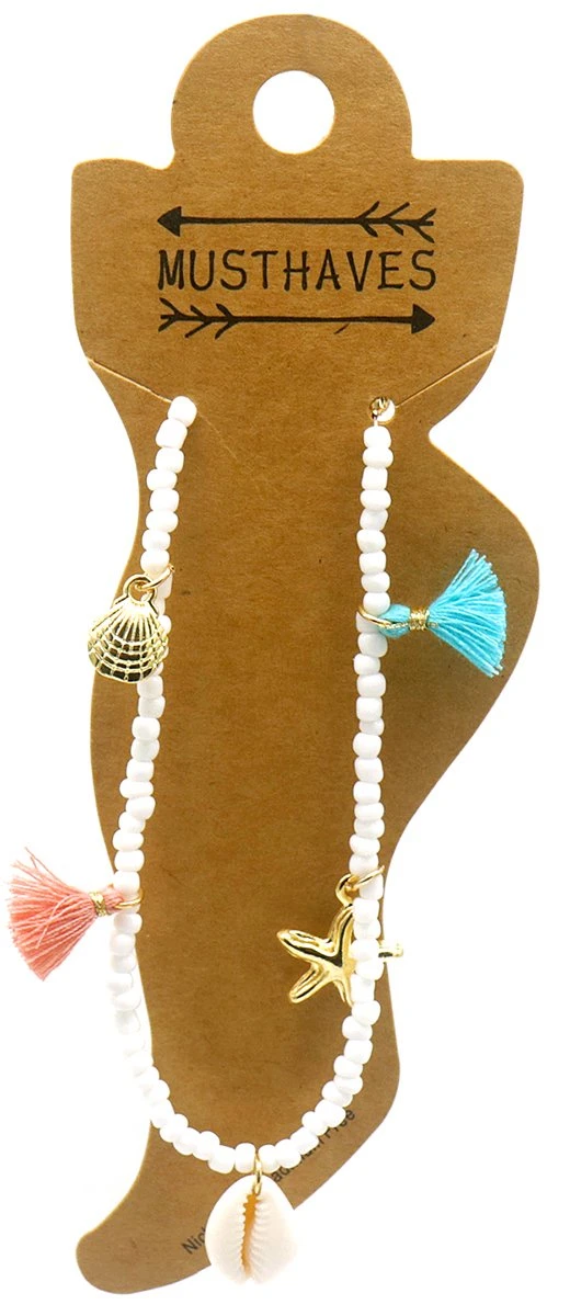 Enkelbandje - Schelp En Zeester - Anklet - Lengte 25-30 Cm - Wit 4 Enkelbandje - Schelp En Zeester - Anklet - Lengte 25-30 Cm - Wit - Afbeelding 2