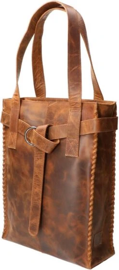 Revival By Leather Design Shopper Braided Hunter Bruin -Liora Luxe Winkel 531x1200