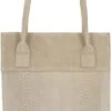 Manfield - Beige Snakeskin Shopper Met Laptopvak -Liora Luxe Winkel 587x1200