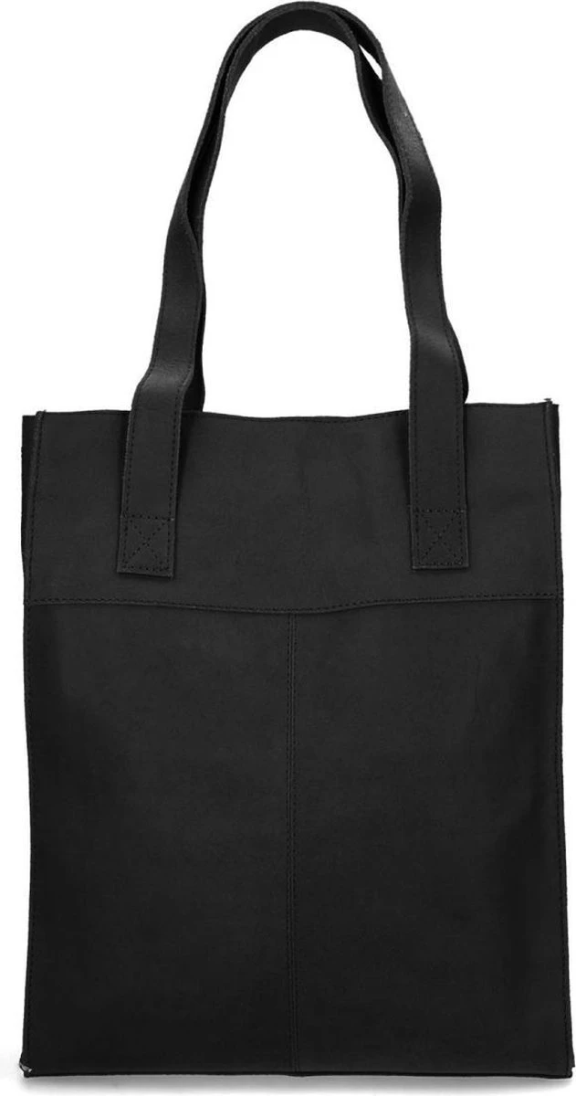 Sacha - Zwarte Leren Shopper Met Laptopvak 6 Sacha - Zwarte Leren Shopper Met Laptopvak - Afbeelding 4