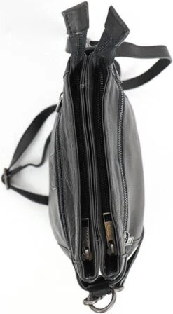 Bear Design Teppie Leren Schoudertas - Zwart -Liora Luxe Winkel 662x1200