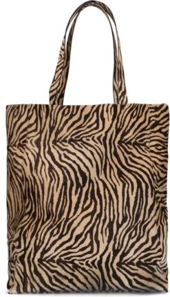 Manfield - Beige Shopper Met Zebra Print