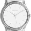 OOZOO Timepieces - Zilverkleurige Horloge Met Witte Leren Band - C11135 -Liora Luxe Winkel 699x1200 2