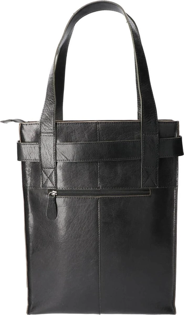 Revival By Leather Design Shopper Italia Zwart 4 Revival By Leather Design Shopper Italia Zwart - Afbeelding 2