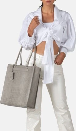 Burkely Casual Cayla Dames Shopper 14" - Licht Grijs -Liora Luxe Winkel 703x1200 1