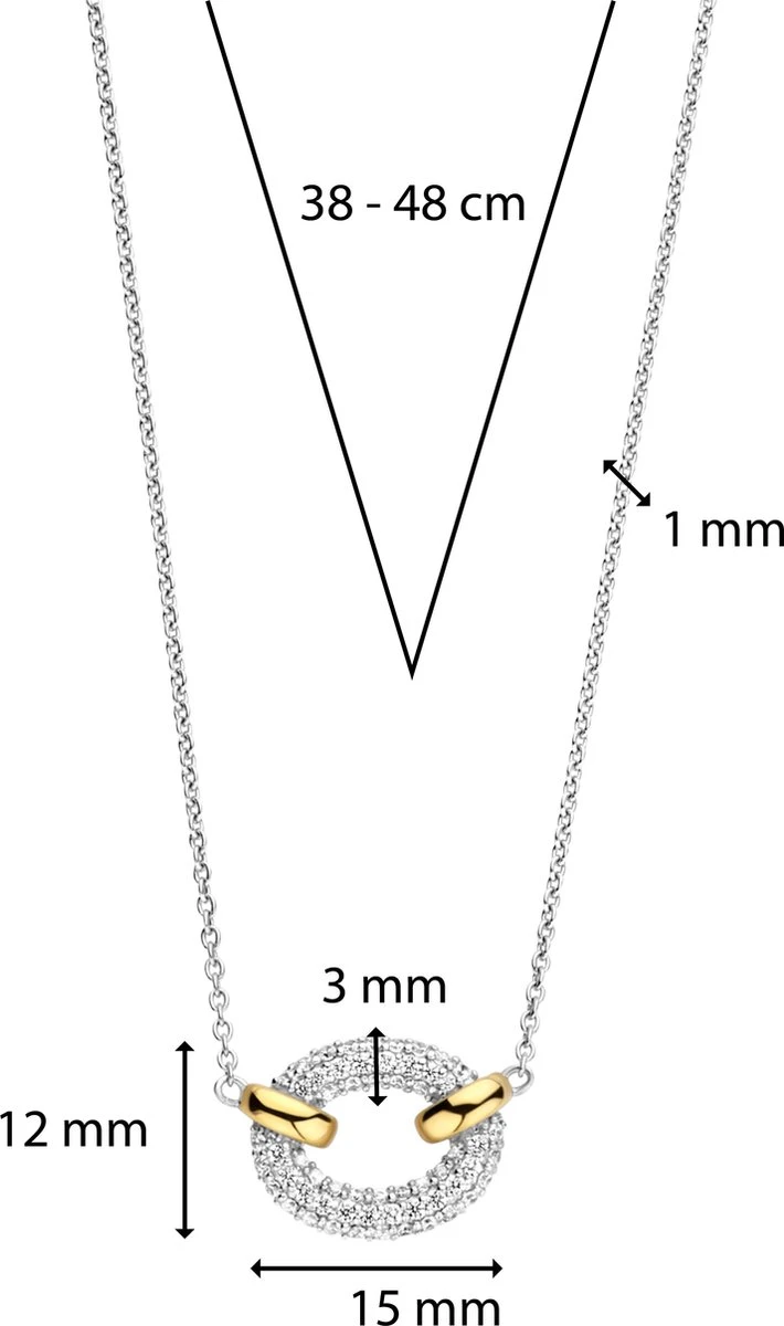 TI SENTO - Milano Collier 34026ZY - Zilveren Dames Ketting - Maat 42 5 TI SENTO - Milano Collier 34026ZY - Zilveren Dames Ketting - Maat 42 - Afbeelding 3