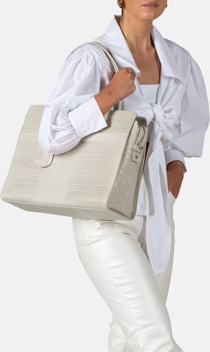 Burkely Casual Cayla Dames Werktas 15.6" - Gebroken Wit 8 Burkely Casual Cayla Dames Werktas 15.6" - Gebroken Wit - Afbeelding 6