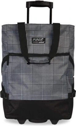 Punta Wheel Trolley Shopper Geruit Zwart/Wit