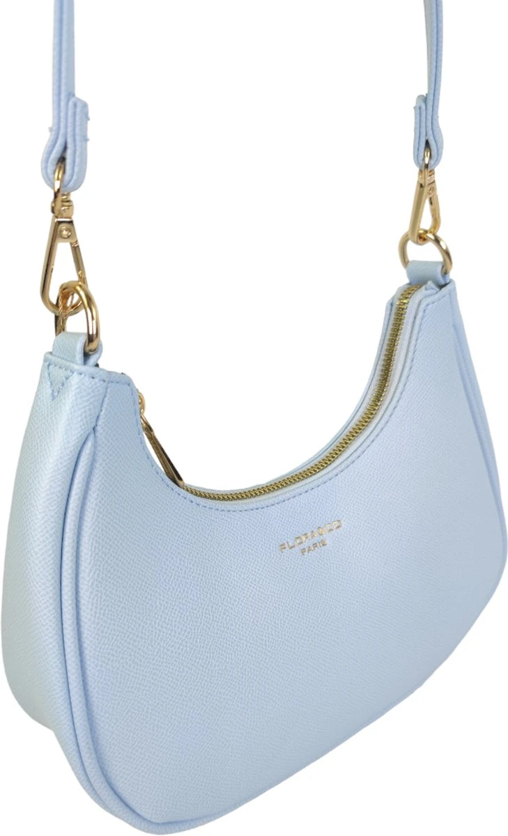 Flora&Co - Paris - Luxe Schoudertasje/crossbody - Wisselbare Riem - Licht Blauw 4 Flora&Co - Paris - Luxe Schoudertasje/crossbody - Wisselbare Riem - Licht Blauw - Afbeelding 2