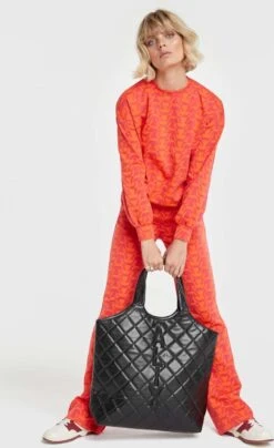 Alix The Label Ladies Woven Faux Leather Shopper Shoppers Dames - Zwart - Maat ONESIZE -Liora Luxe Winkel 733x1200 1