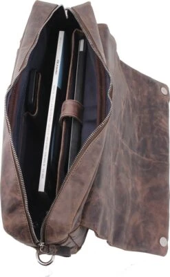 Roberto Romano Schoudertas - CATANIA - Bruin - Echt Leer - 28x40x9cm - JU-48212 -Liora Luxe Winkel 740x1200 1